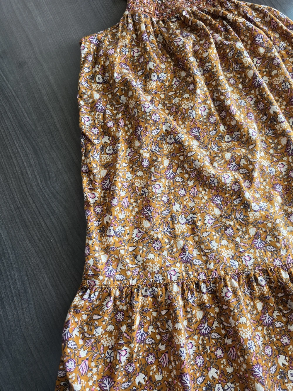 Old Navy Floral Sundress in Mustard Floral Tiered-Hem Cami Dress